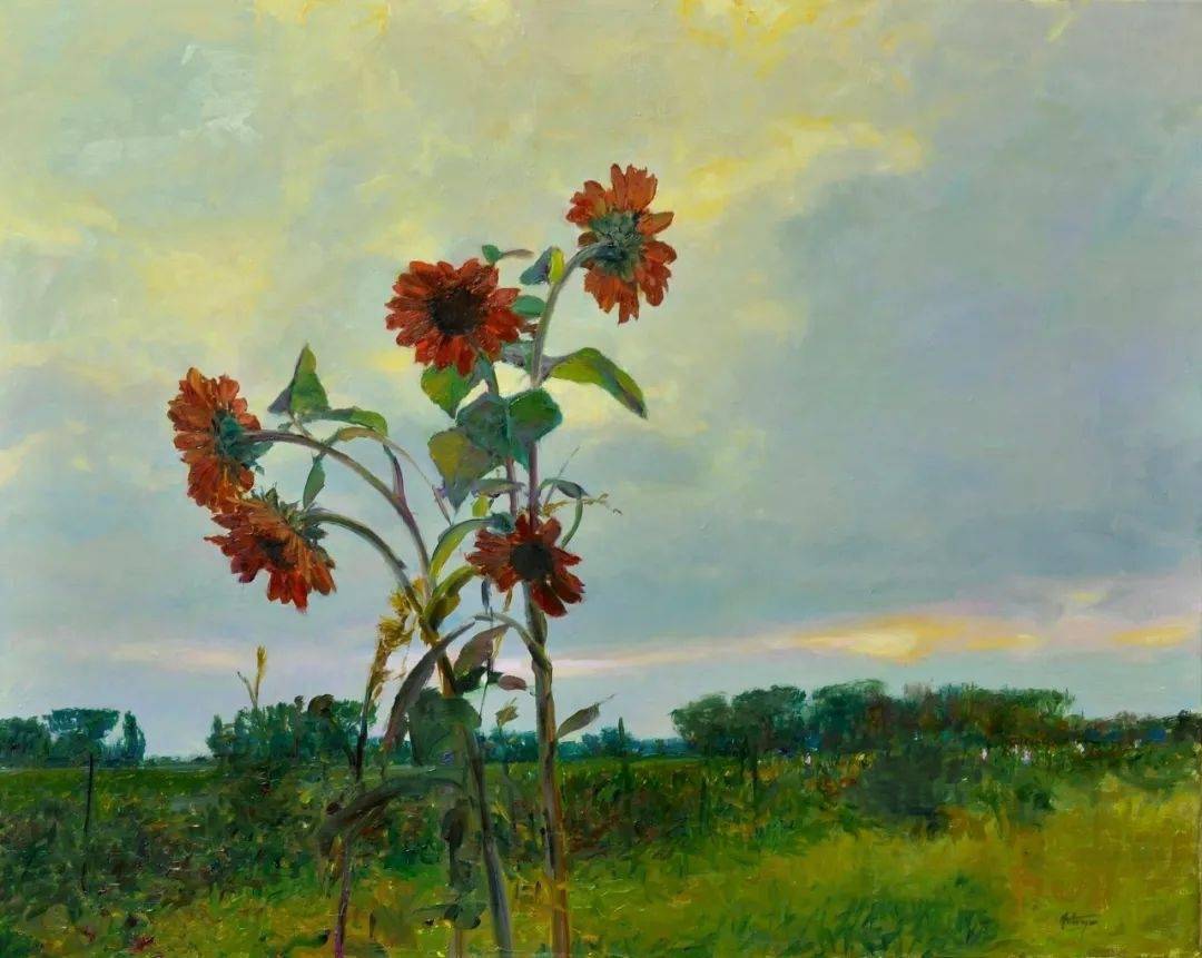 春日里的阳光油画,很鲜的色彩!_大卫·赫廷格_美国_david