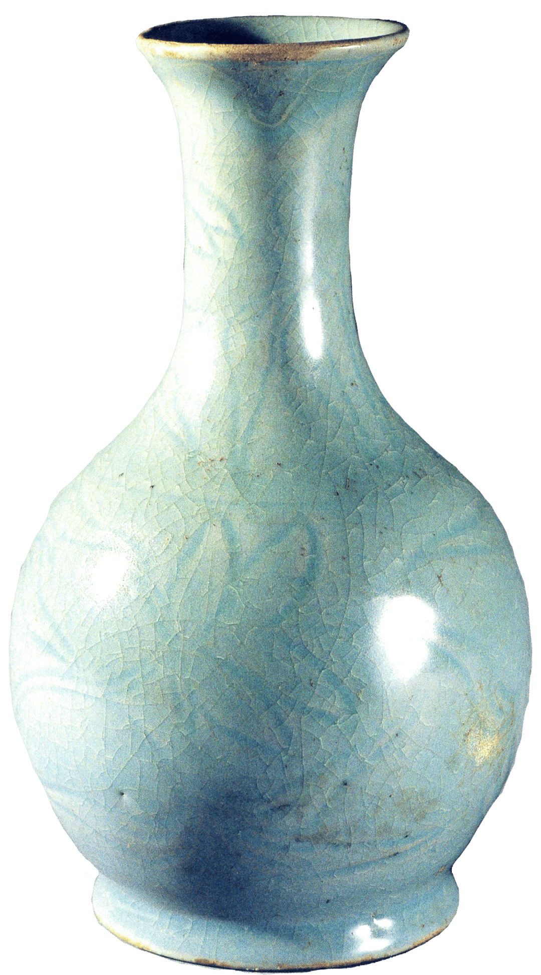 文物名称:汝窑天蓝釉刻花鹅颈瓶文物年代:北宋展出地点:河南博物院主