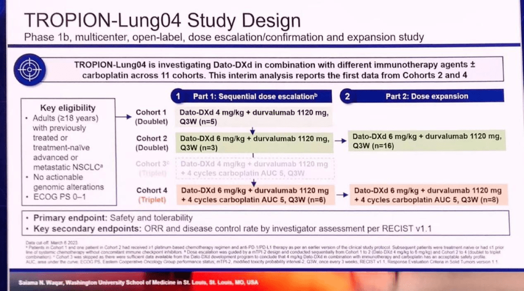 直击WCLC现场TROP2 ADC研究进展，DatoDXd联合模式或将成为NSCLC一线治疗新选择_队列_患者_TROPIONLung