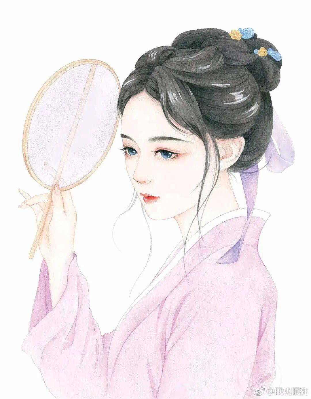 谭老师为你推介水彩画古风人物作品