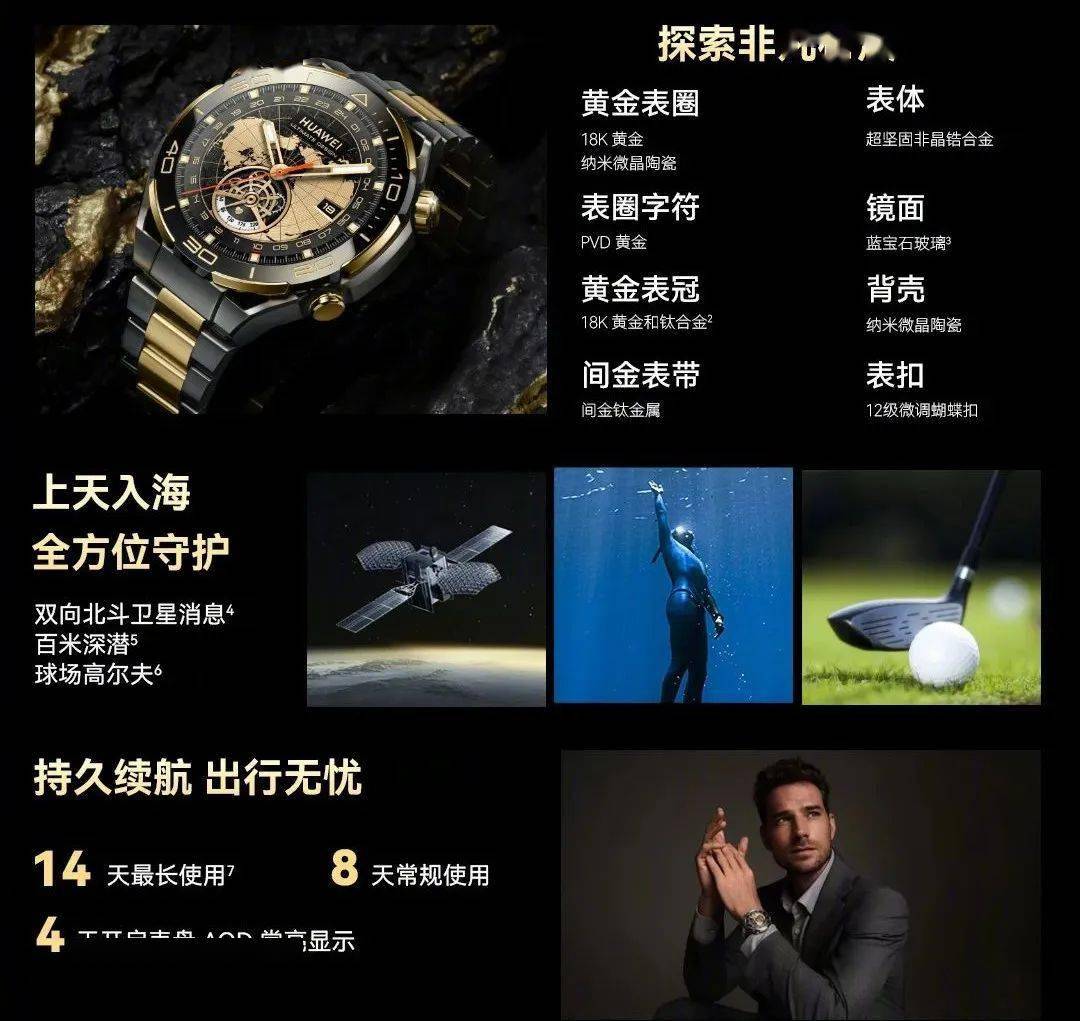 华为发布超高端品牌 mate60rs/万元黄金智能手表登场 刘德华代言 附