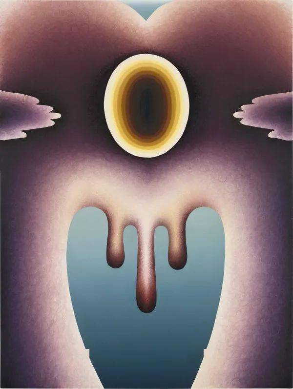 (loie hollowell)《云朵,仙人掌与太阳》,2016年作油彩 压克力 锯末