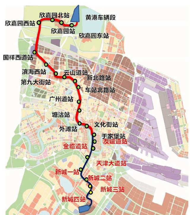 85公里,线路位于天津市滨海新区创新大道