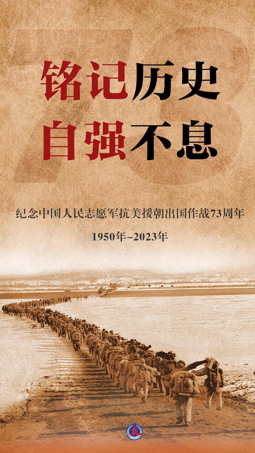 海报丨铭记历史 自强不息——纪念中国人民志愿军抗美援朝出国作战73