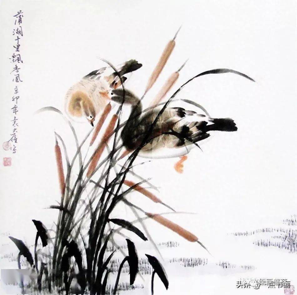 雁南飞!袁凤文水墨大雁作品欣赏
