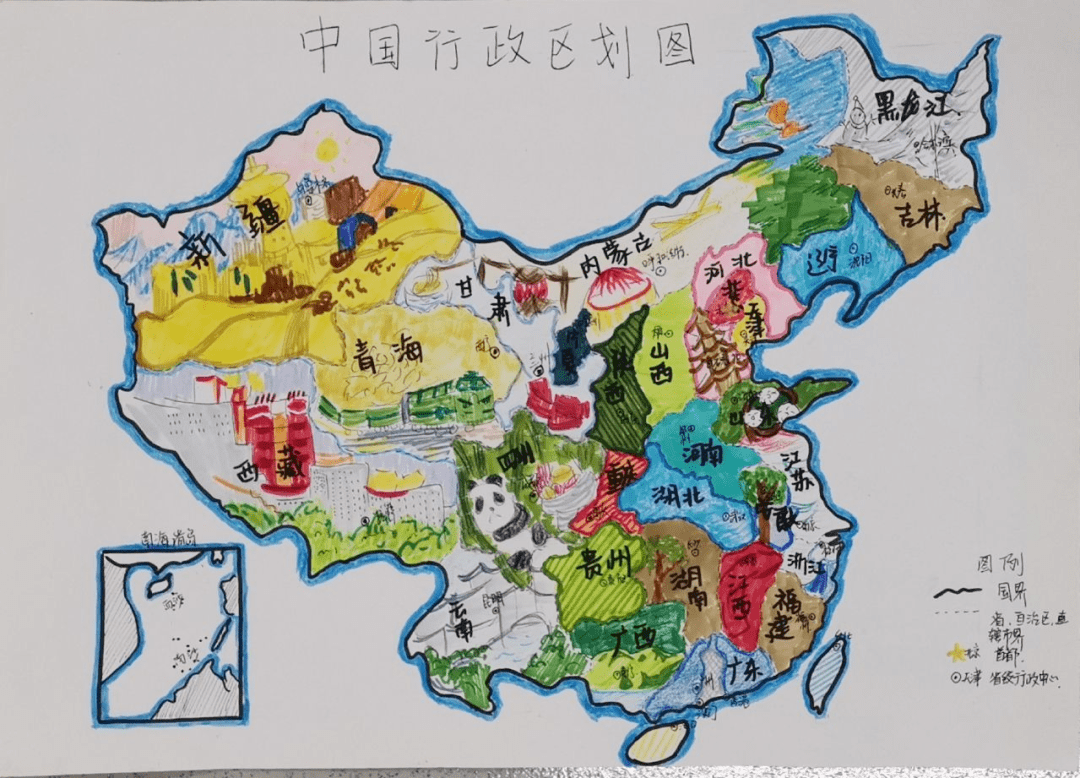 地理手绘地图比赛图片