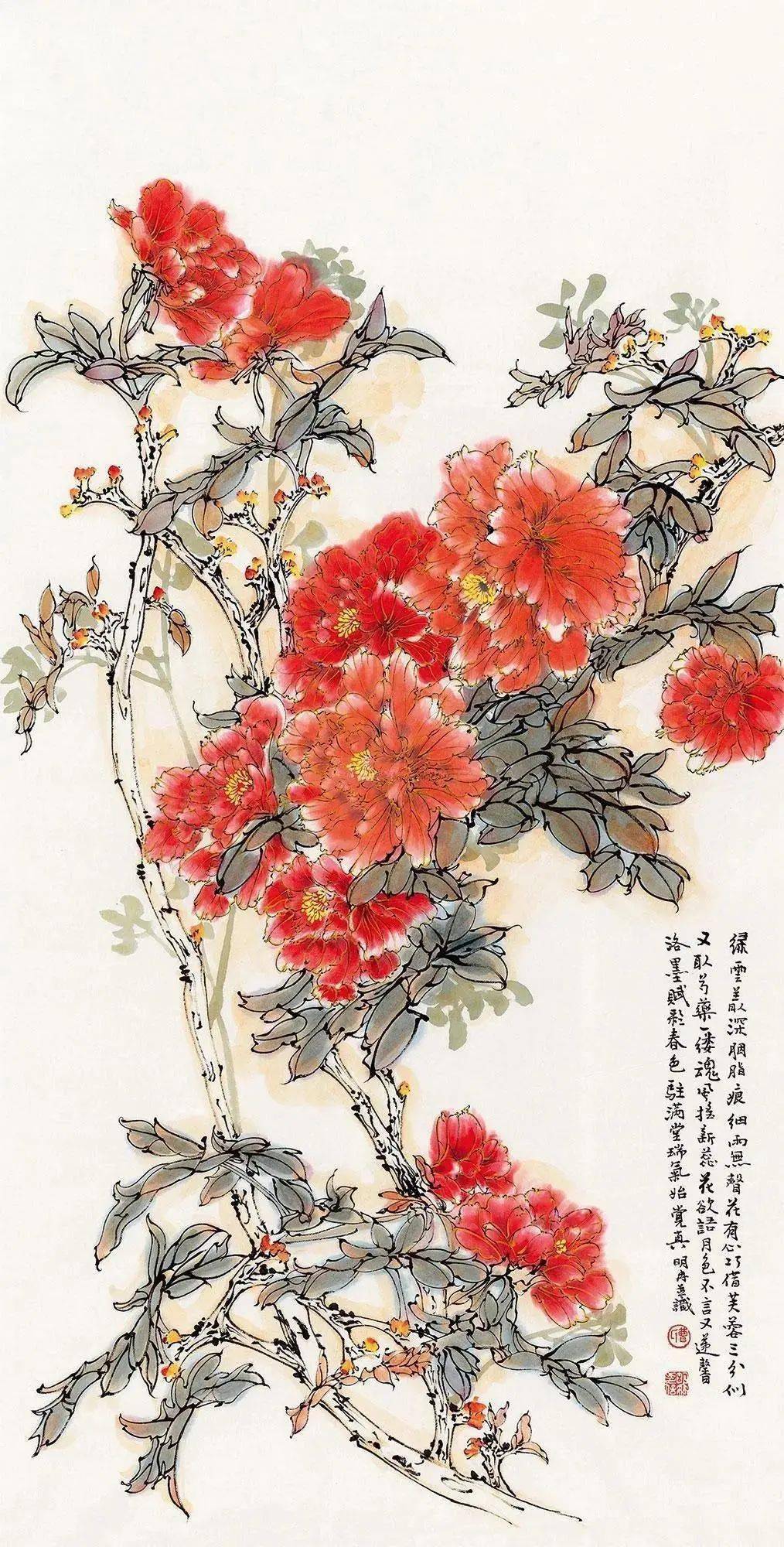 【艺术世界】曹明冉双勾牡丹,笔如其人,线如其魂!