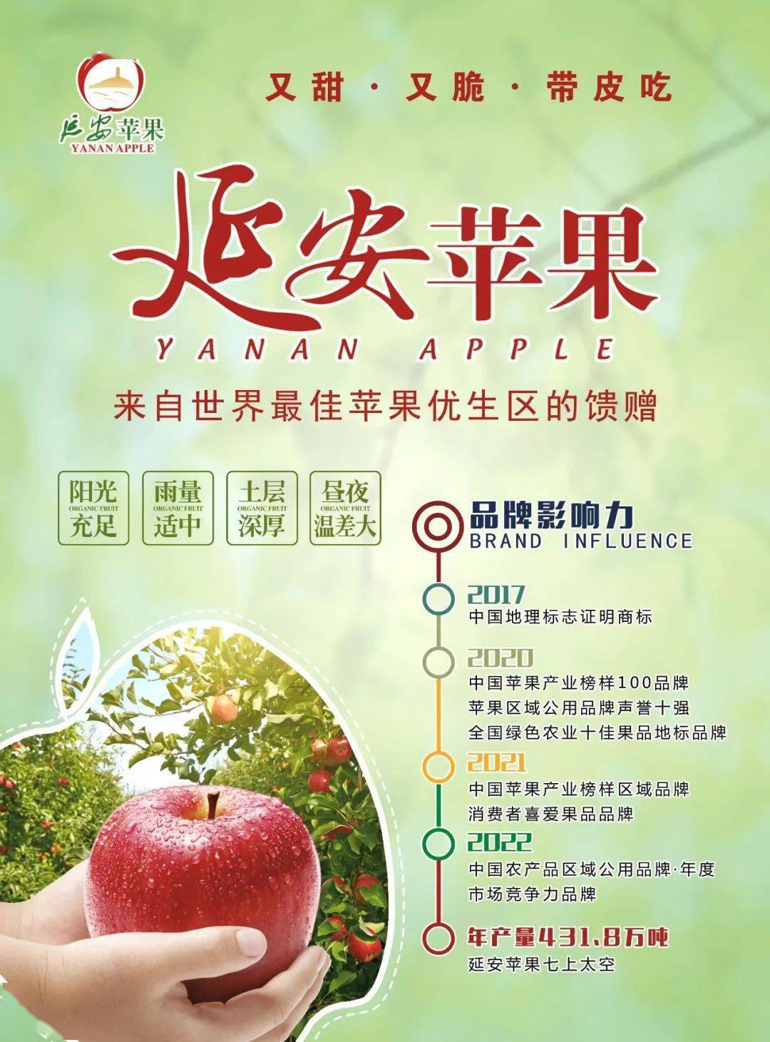 资源优越,地处黄土高原丘陵沟壑区,土质疏松深厚,光照充足,昼夜温差大