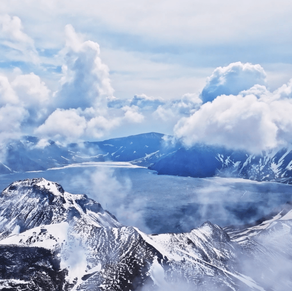 长白山雪景摄影图片