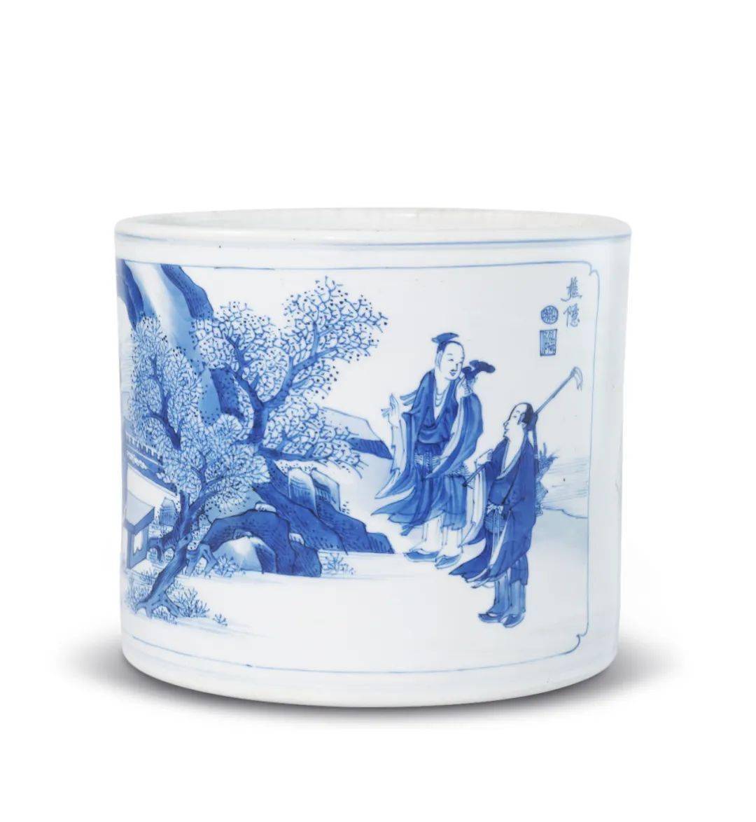 北京保利拍卖:【逸汝山房】甄藏明末清初陶瓷文房具九品_笔筒_cm