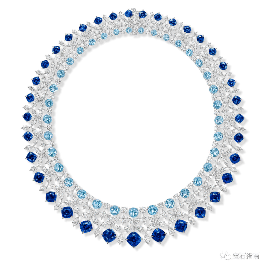 鉴赏|海瑞温斯顿royal adornments高级珠宝系列princess蓝宝石,海蓝