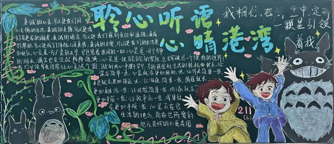 聆心听语 心晴港湾——高二年级开展主题黑板报评比活动_心理_生活