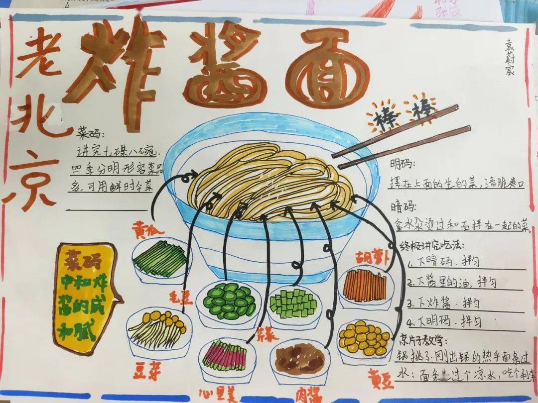 中华美食面条手抄报图片