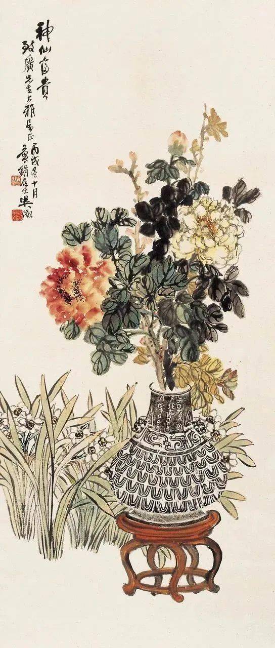 吴昌硕青铜花卉图，别开生面_搜狐网