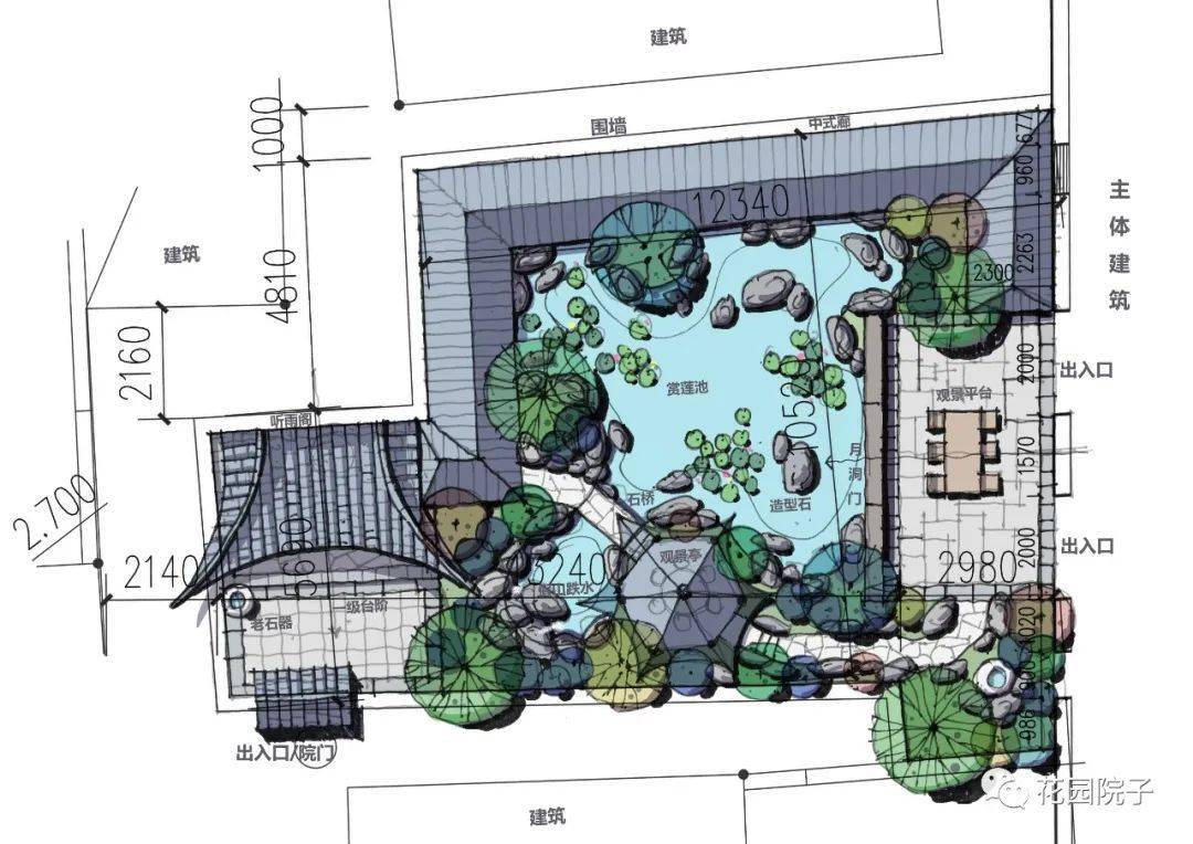 识别不同风格庭院平面图的同时更是学会鉴别解读优秀的庭院平面图设计
