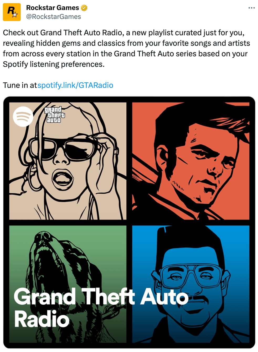 R星官方《GTA Radio》歌单上线 Spotify，收集历代游戏电台歌曲_Theft_Grand_Auto