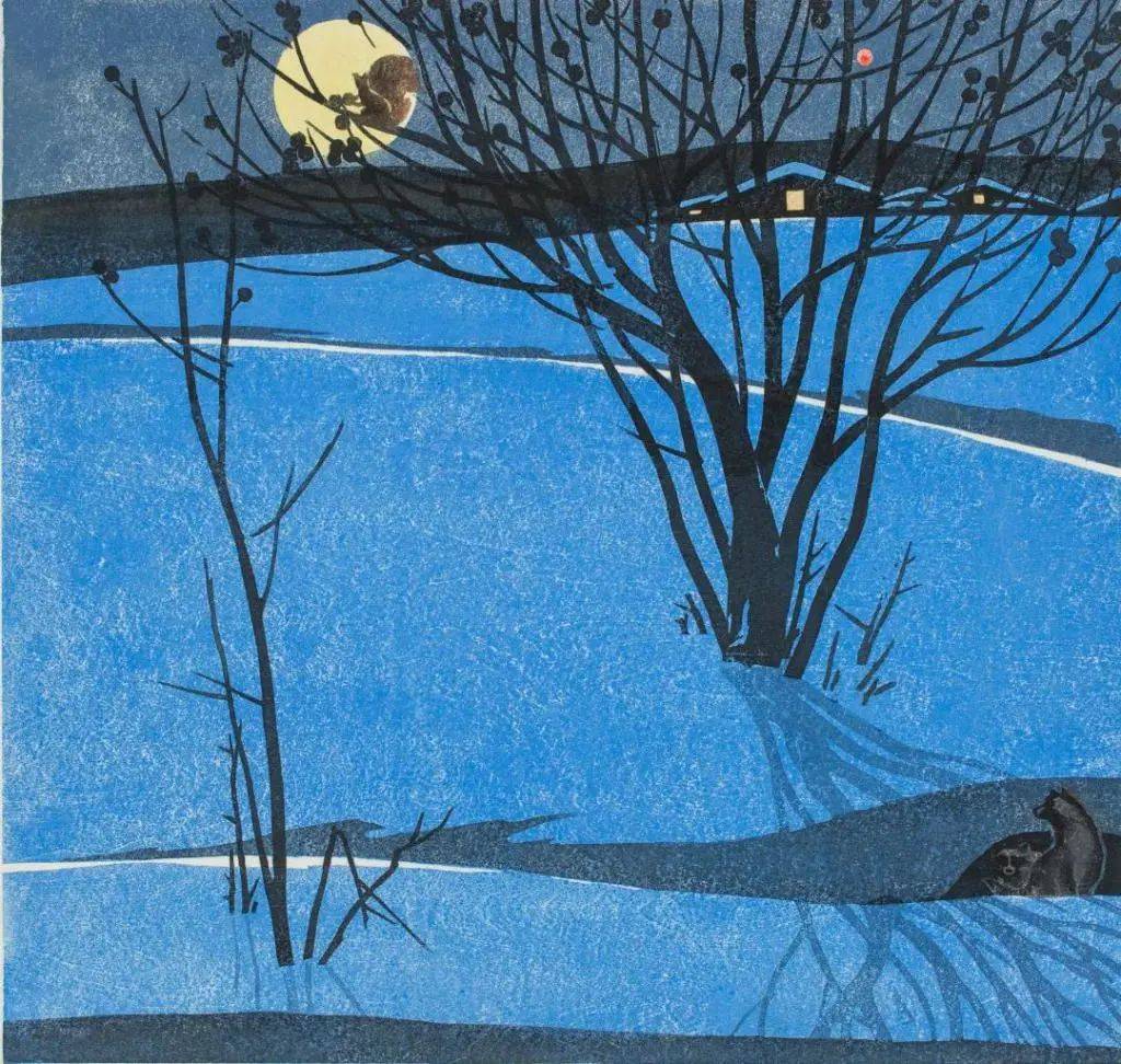 张祯麒 《兴安山庄》 1982 版画杜鸿年 《茫原桃李》 1982 版画晁楣