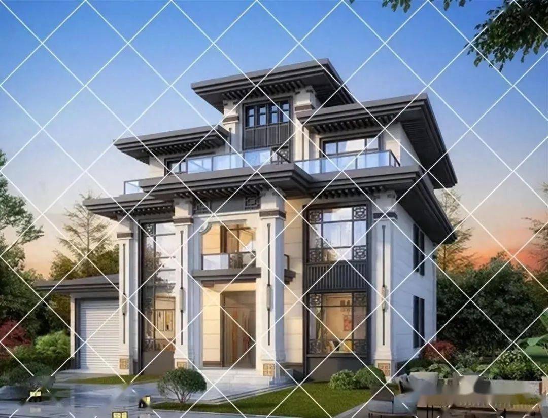 新中式三层农村别墅这样建,自建房设计师推荐28套热门爆款_风格_图纸