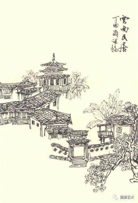 山水画技法教程之点景建筑_房屋_画法_树木