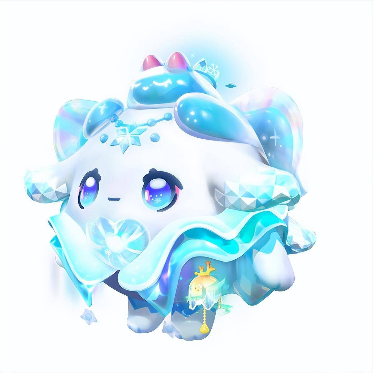 头顶的海天使闪烁着剔透的雪光,额前皎洁的冰花反射出纯澈的光彩,下垂