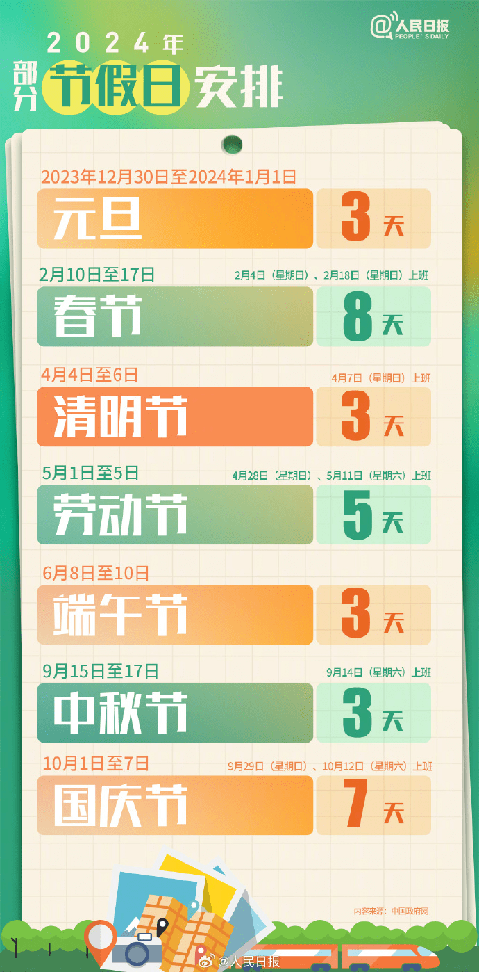 2024年元旦放假安排正式发布！
