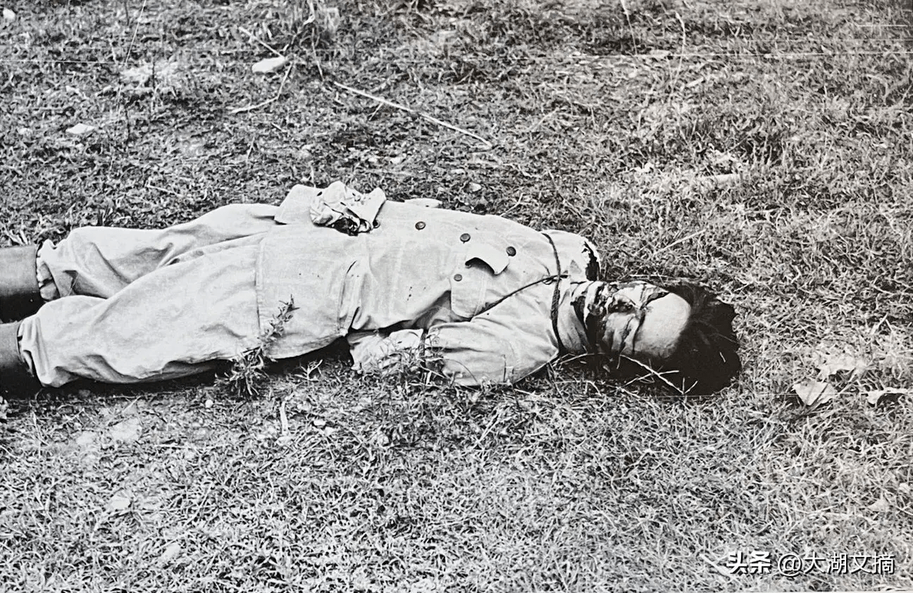 老照片:1947年6月11日,日战犯松本洁枪决