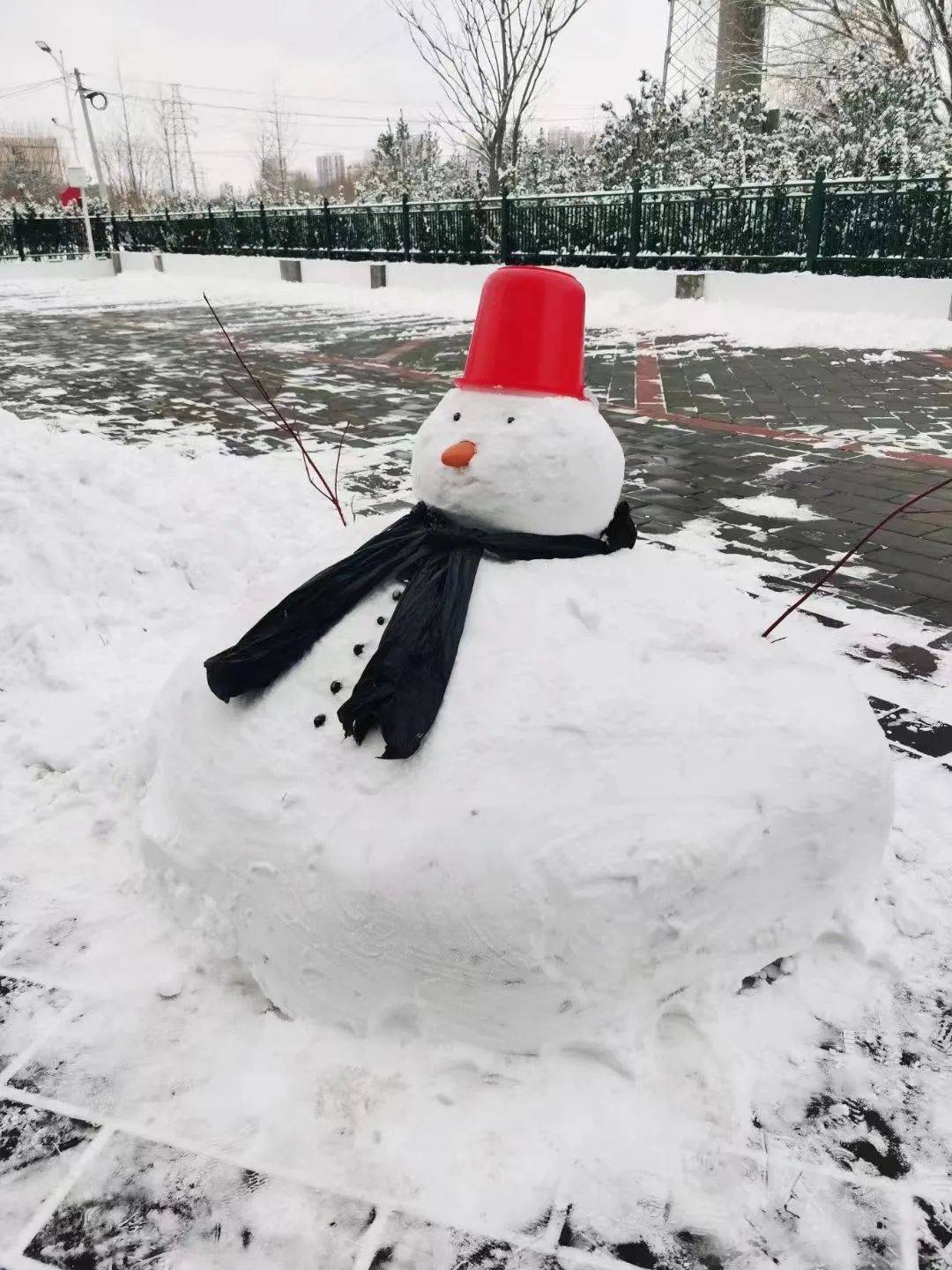 屬於馬駒橋的浪漫宮牆雪之一.市民雪中打卡通州三廟一塔景區.