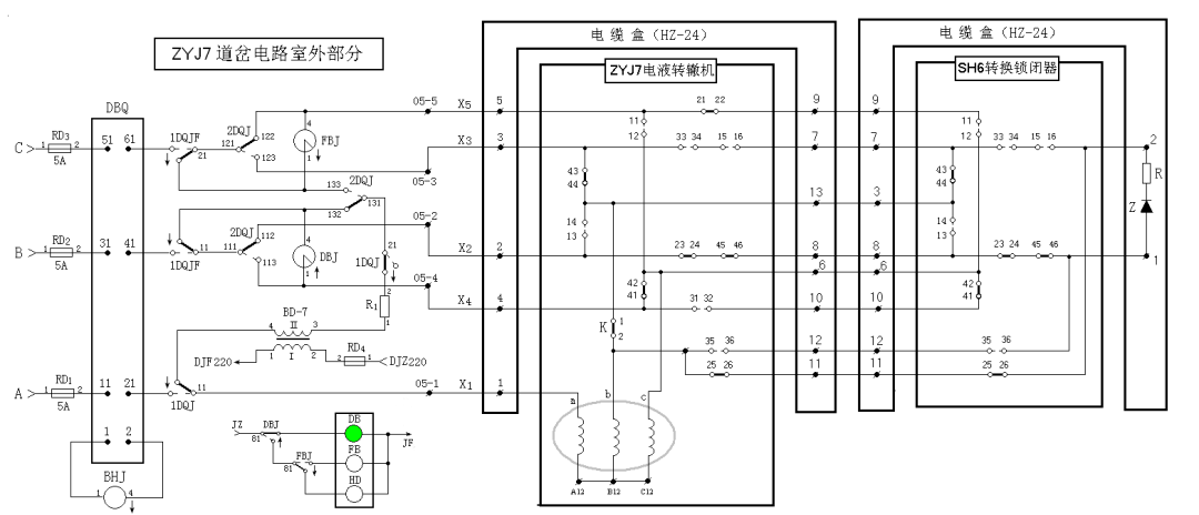 zd6道岔电路图图片