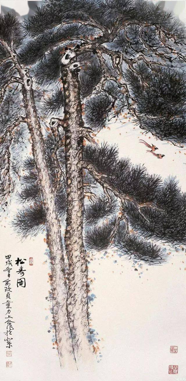 历代名家画松山水画图卷(超多图)_图片_松菊图_黄山寿