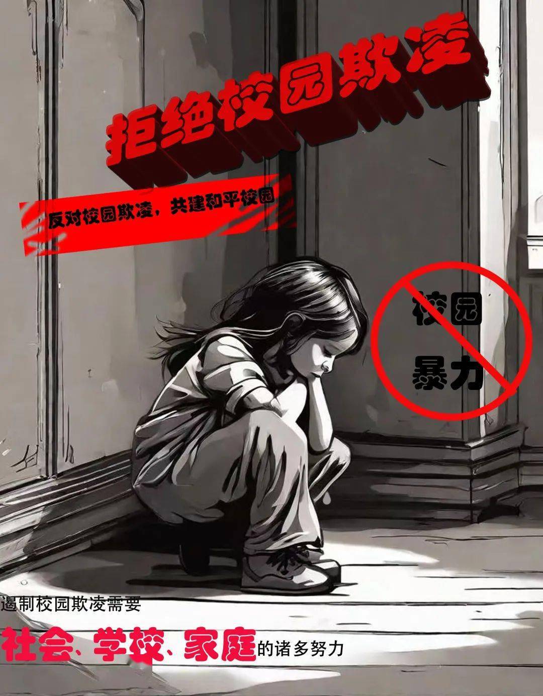 "070勇敢者行动"海报作品展示(二)_校园欺凌_阳光_成长