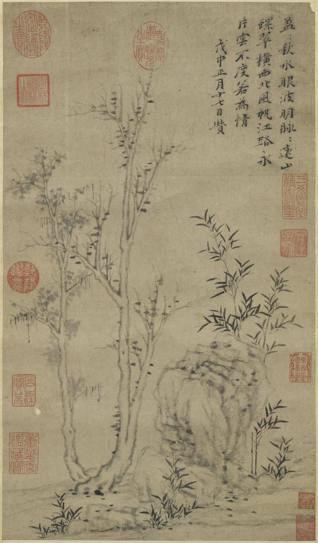 4cm《畫水竹居圖》(仿)紙本設色 47×27.4cm《桐露清琴》紙本水墨 90.