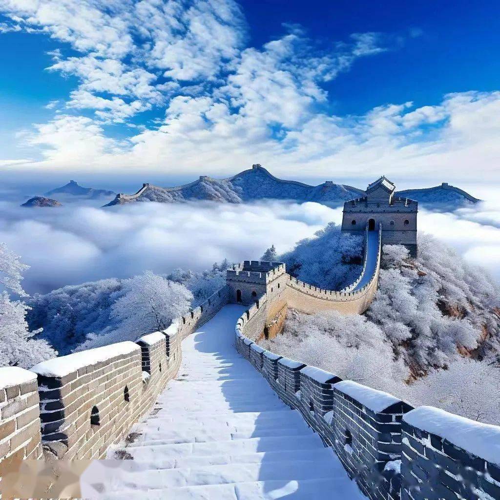 长城的雪景,苍茫大地,万里雪飘