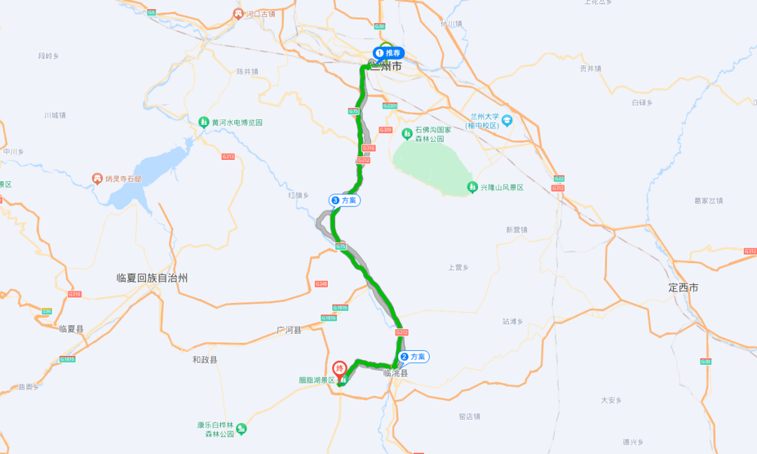 兰永一级公路路线图图片