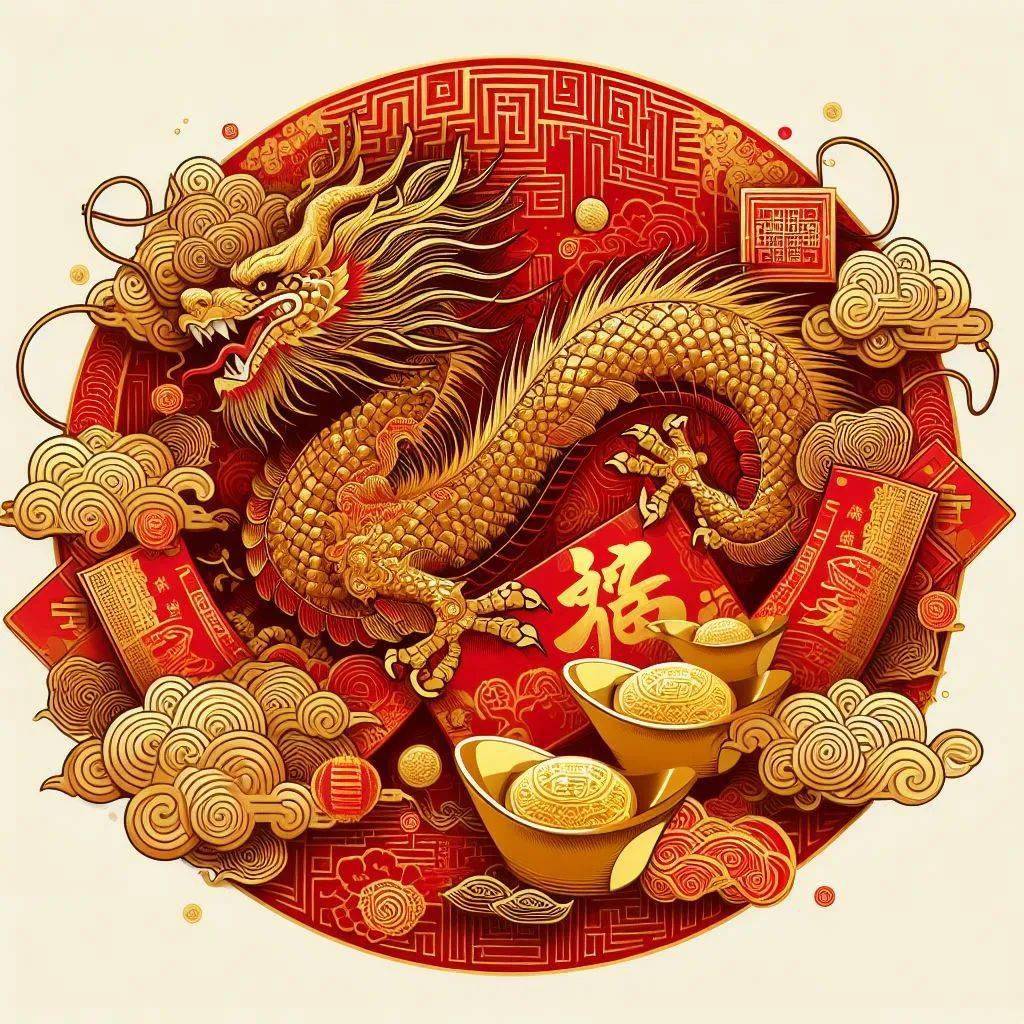 2024年龙年春节生肖龙红包设计6(ai生成设计)_投资_版权_商业