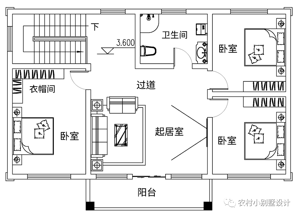 造型简洁二层大气端庄二农村自建房别墅